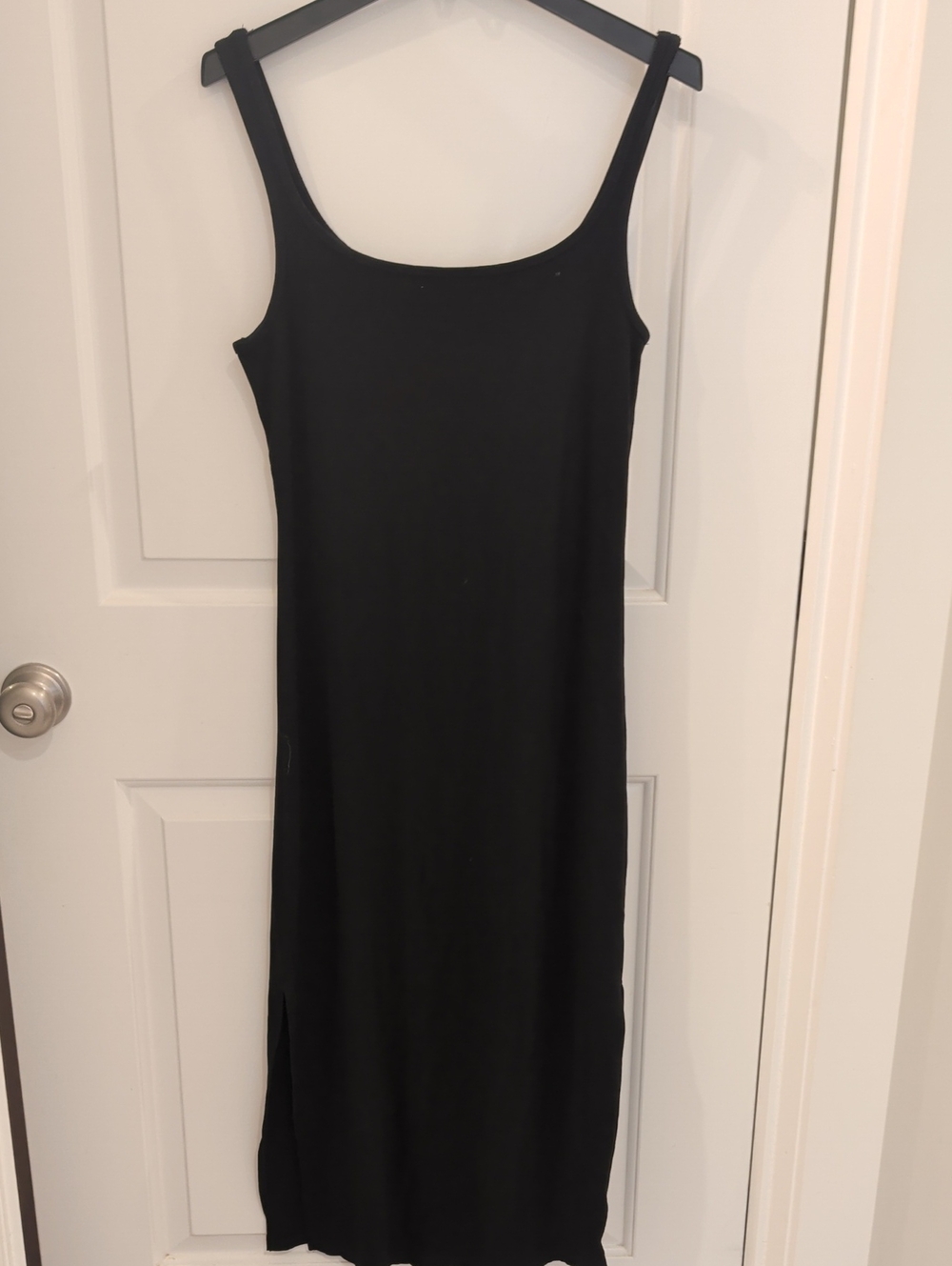 PINK Victoria's Secret Black Midi Maxi Tank Dress With Side Slits Beach Coastal